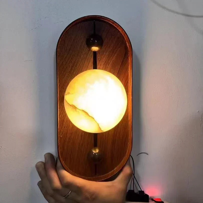 Conigos Alabaster Wall Lamp Walnut Color