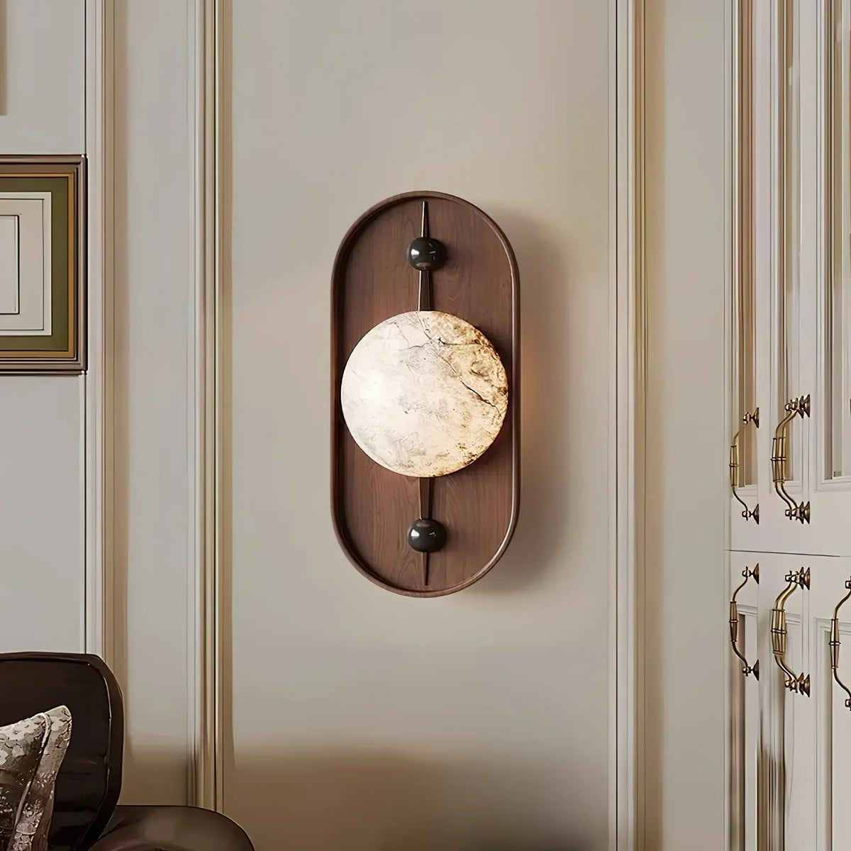 Conigos Alabaster Wall Lamp Walnut Color