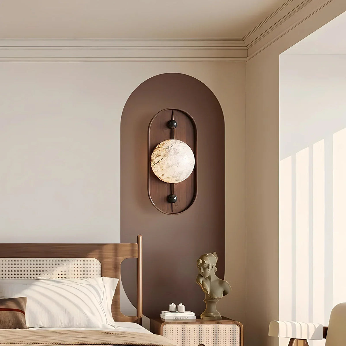 Conigos Alabaster Wall Lamp Walnut Color