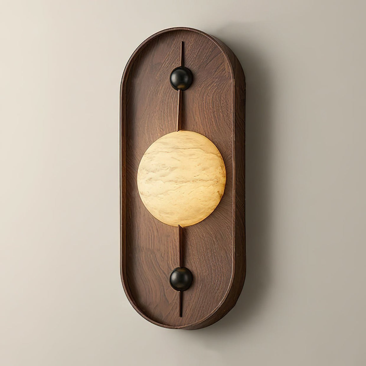 Lyvaran Oval Alabaster Wood Wall Light