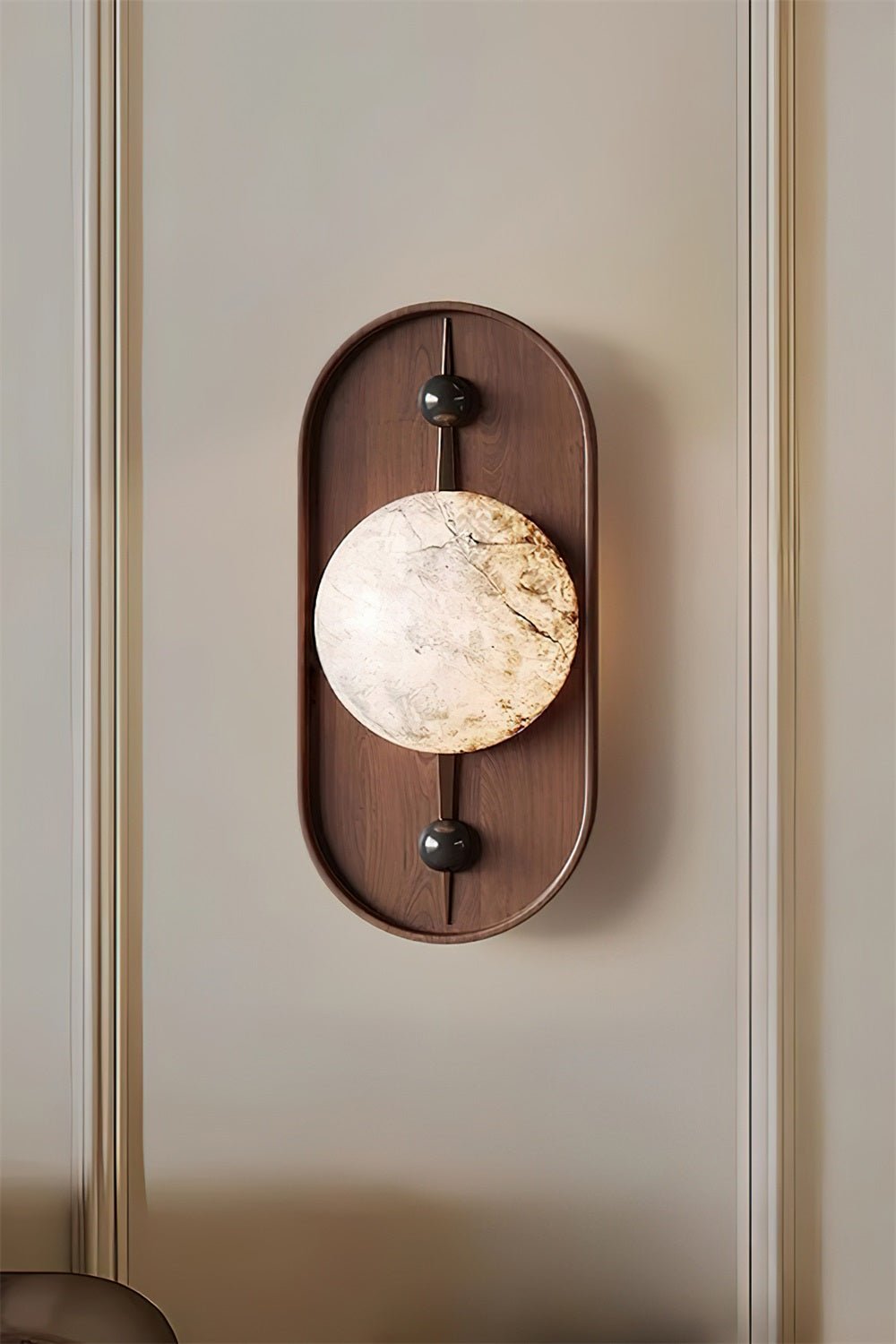 Lyvaran Oval Alabaster Wood Wall Light