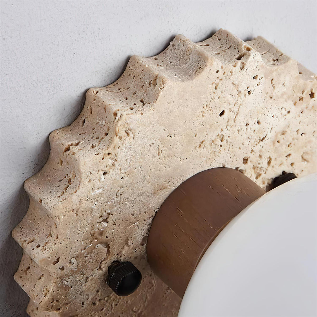 Valisaya Ceiling Light Travertine Scalloped Base