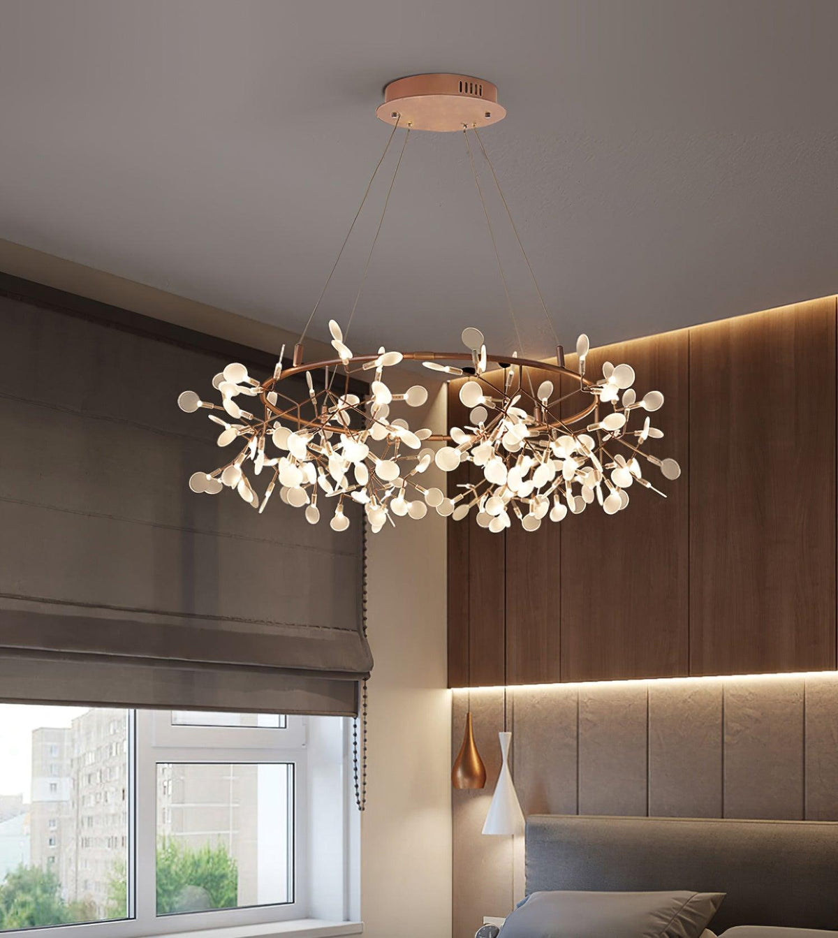 Siremud Unique Round Sputnik Art Deco Firefly Chandelier, Living Room/ Bedroom