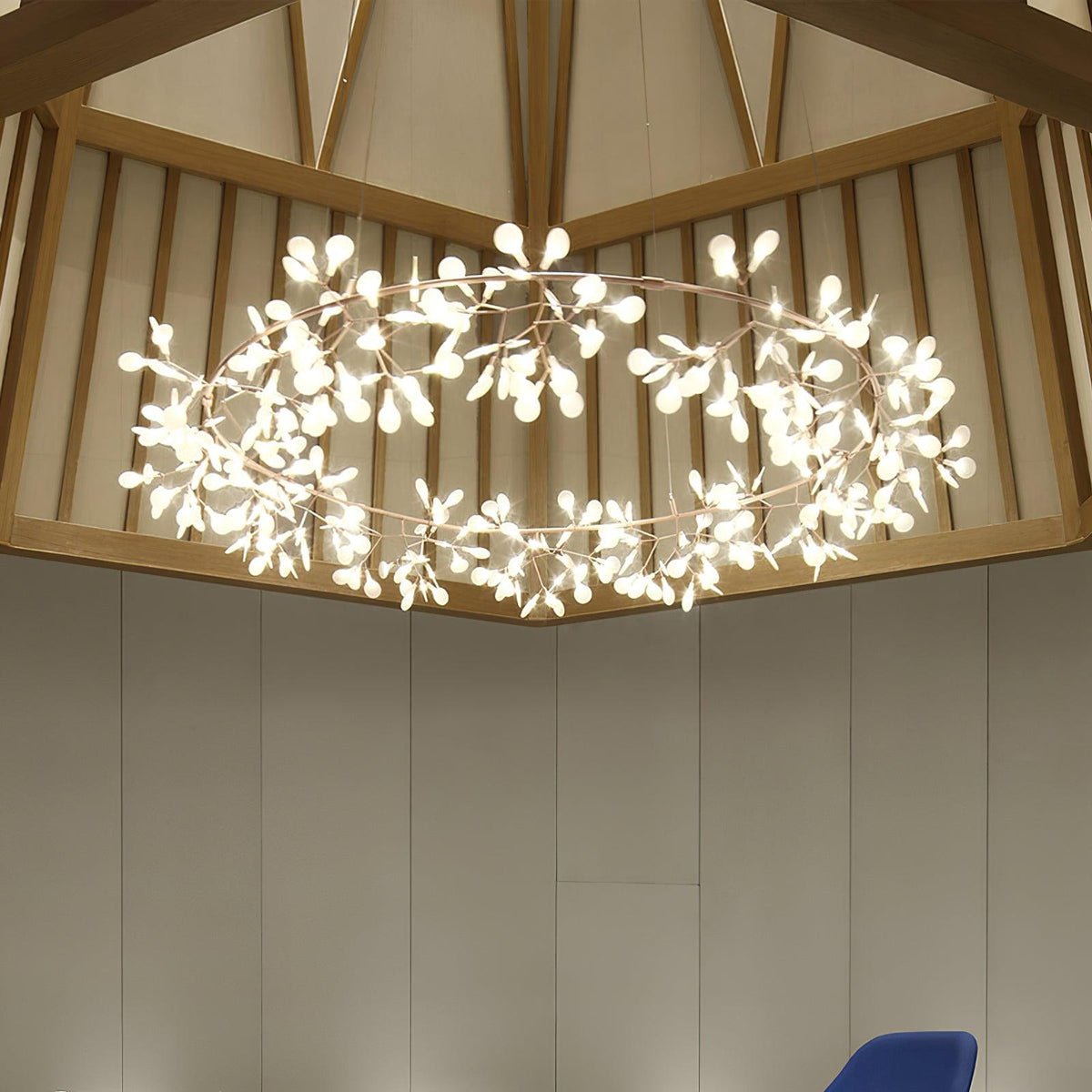 Siremud Unique Round Sputnik Art Deco Firefly Chandelier, Living Room/ Bedroom