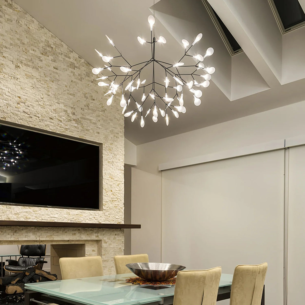 Hovepit Unique Sputnik Art Deco Firefly Chandelier. Living Room/ Bedroom