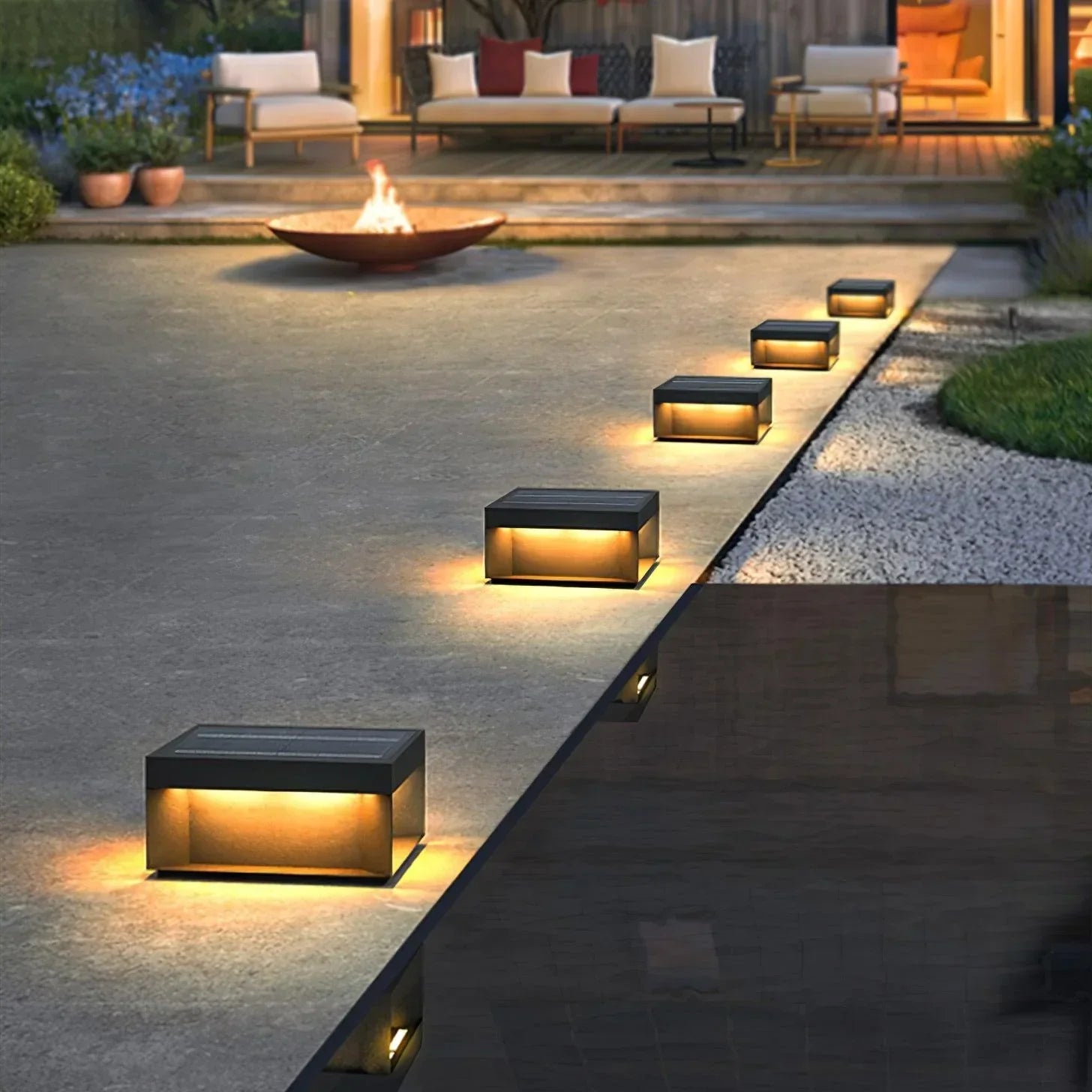 Lenovae Post Lamps Outdoor Modern Square Solar-Neutral Decor