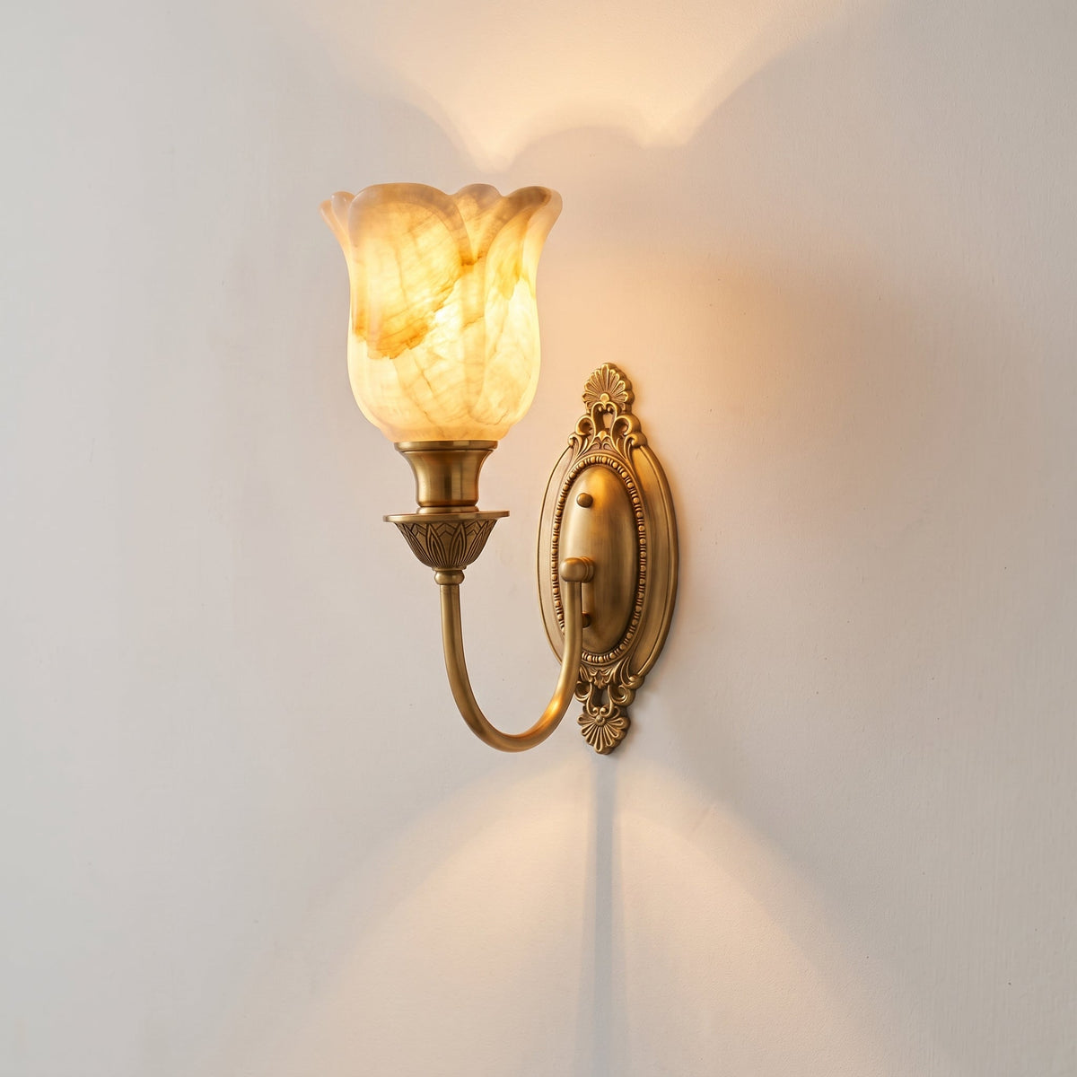 Nivinella Candle Alabaster Wall Sconce
