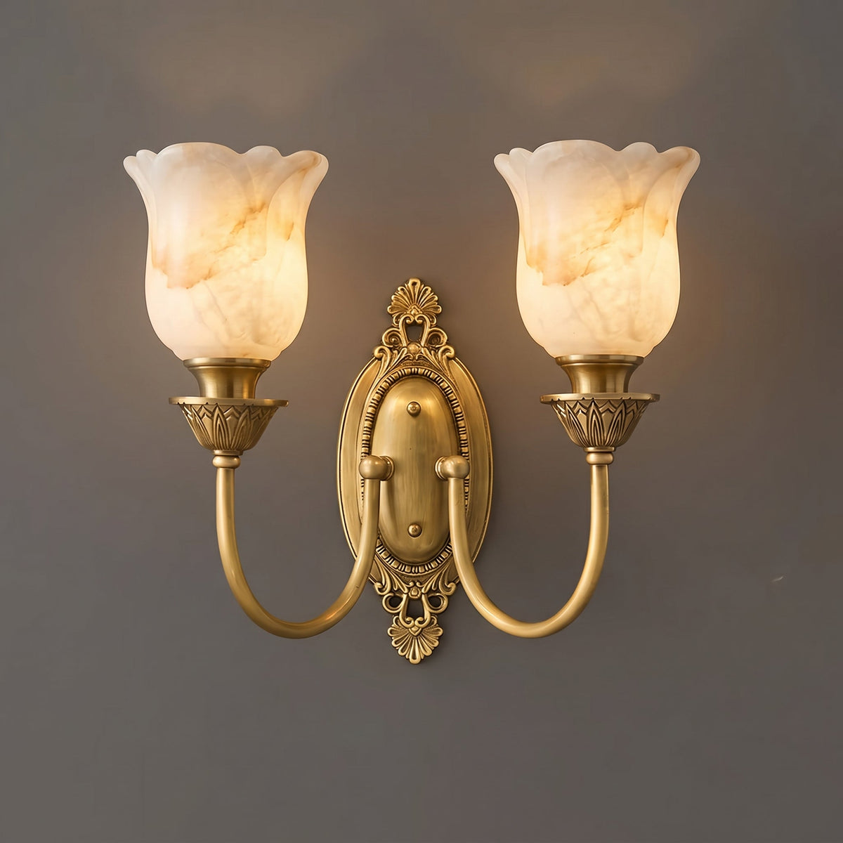 Nivinella Candle Alabaster Wall Sconce