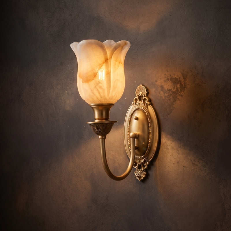 Nivinella Candle Alabaster Wall Sconce