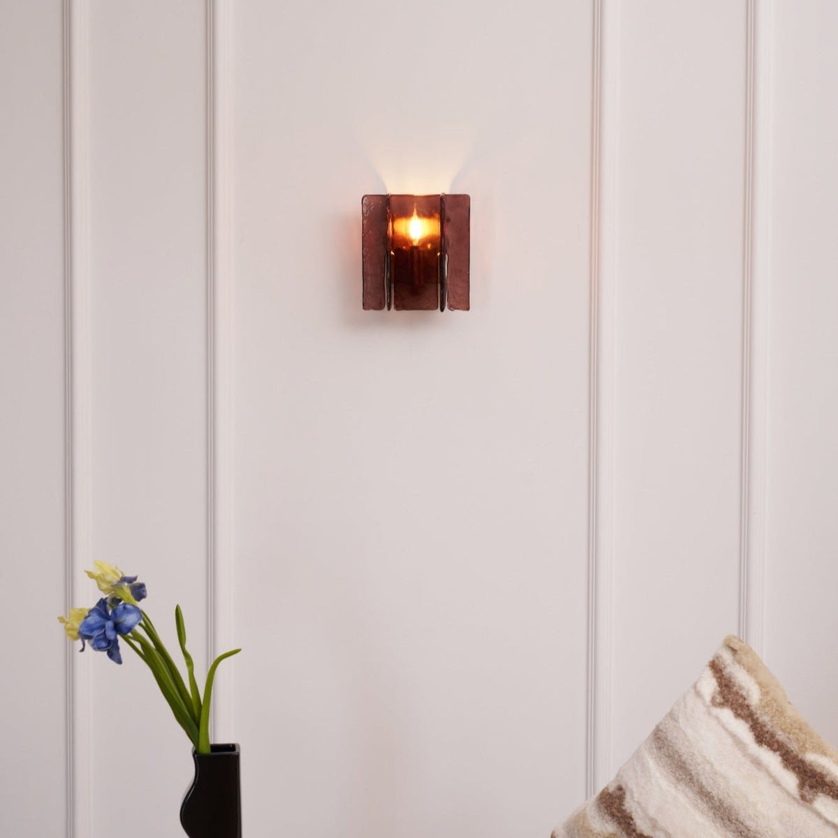 Celuaine Wall Light Brass Glass Clear