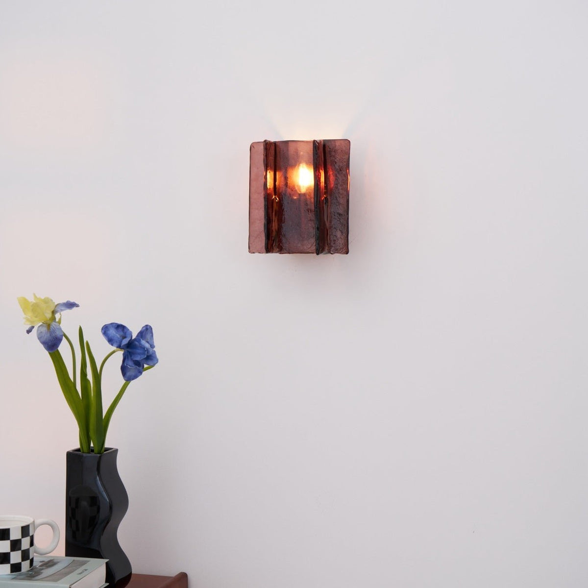 Celuaine Wall Light Brass Glass Clear