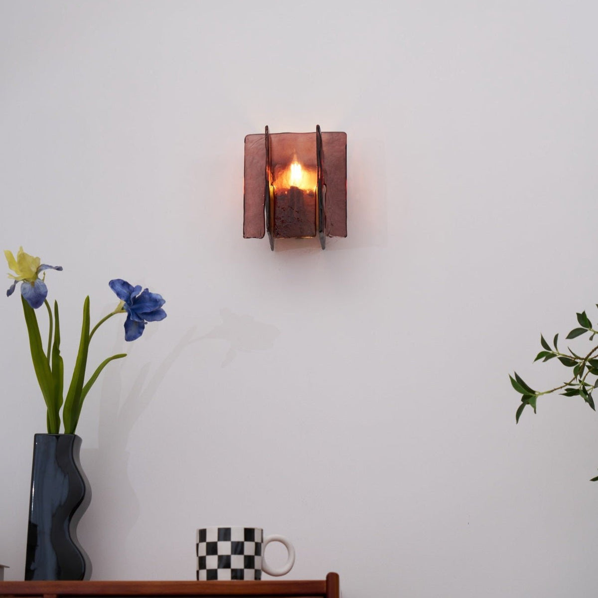 Celuaine Wall Light Brass Glass Clear
