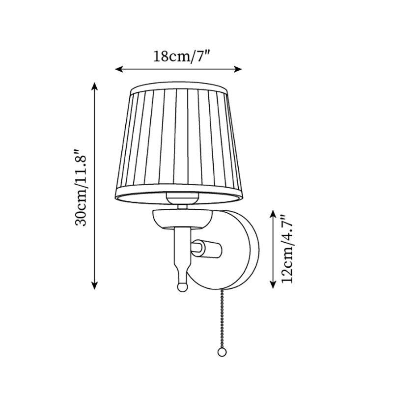 Blixen Wall Lamp Fabric Classic Gold Walnut Bedroom