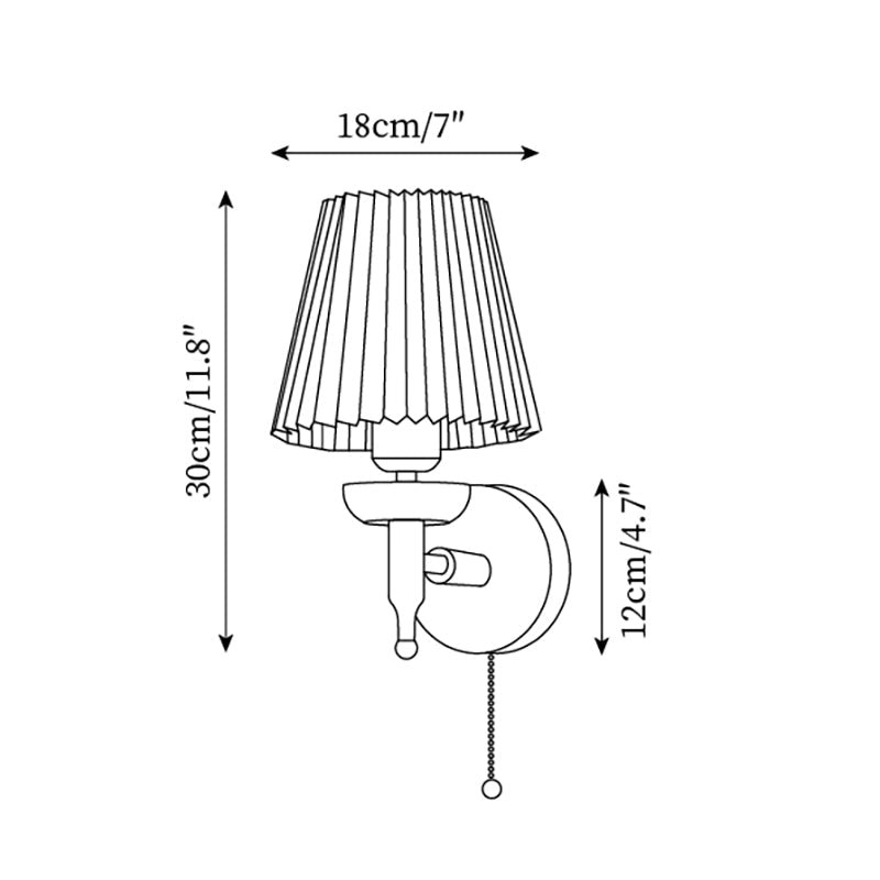 Blixen Wall Lamp Fabric Classic Gold Walnut Bedroom