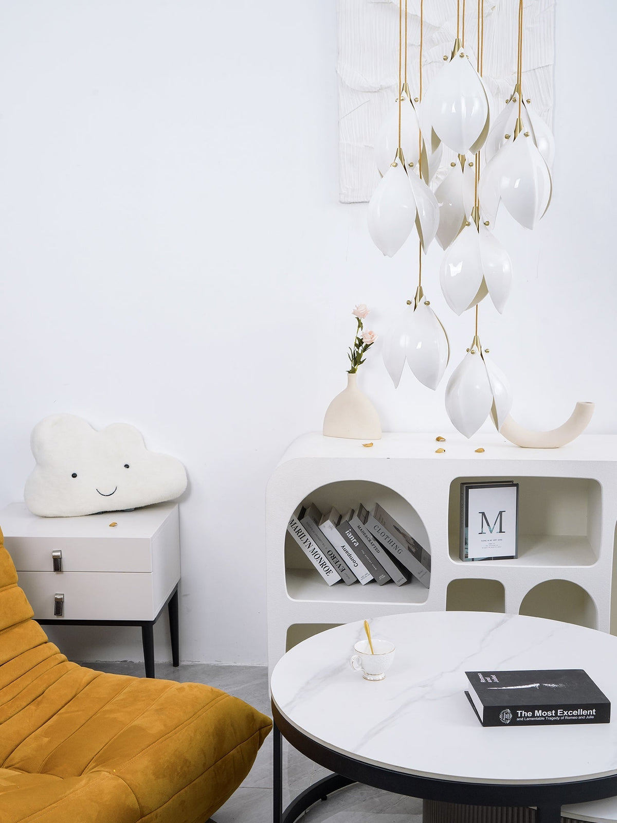 Fioenaya Pendant Lamp White Floral Ceramic