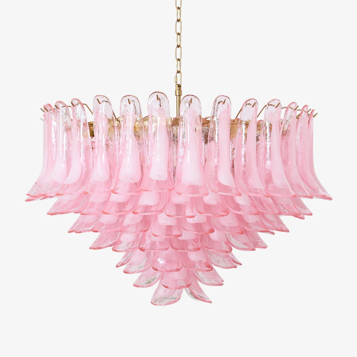 Celaella Chandelier Blush Pink Murano Glass Petals Elegant