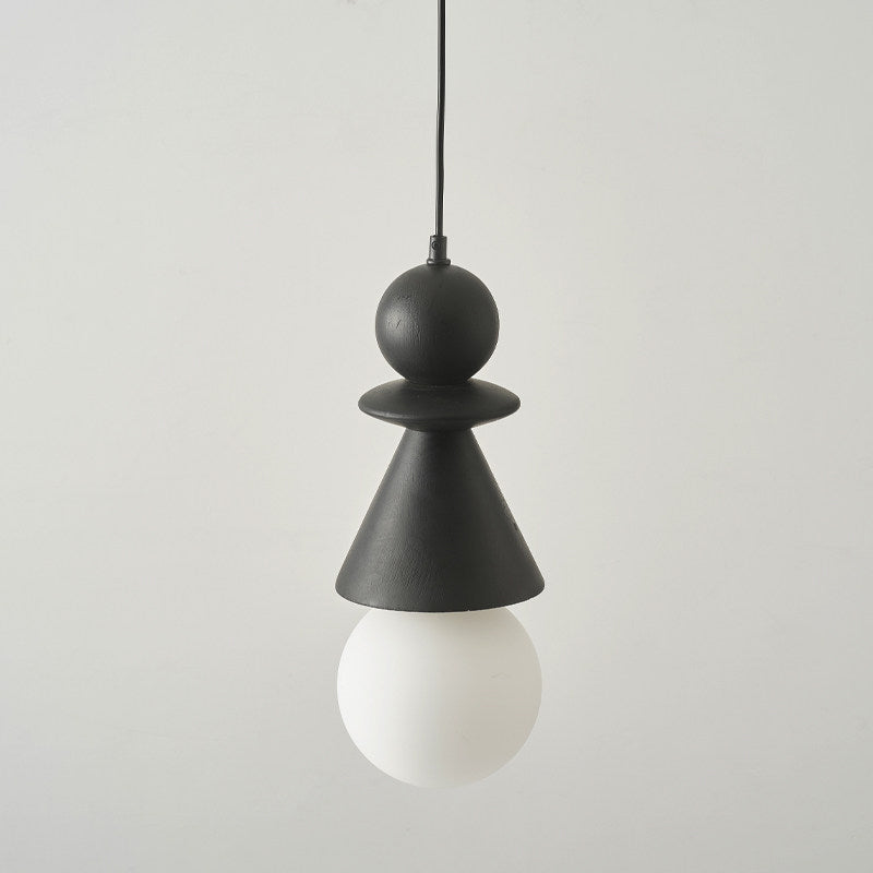 Alderelle Stacked Wood Totem Pendant Light