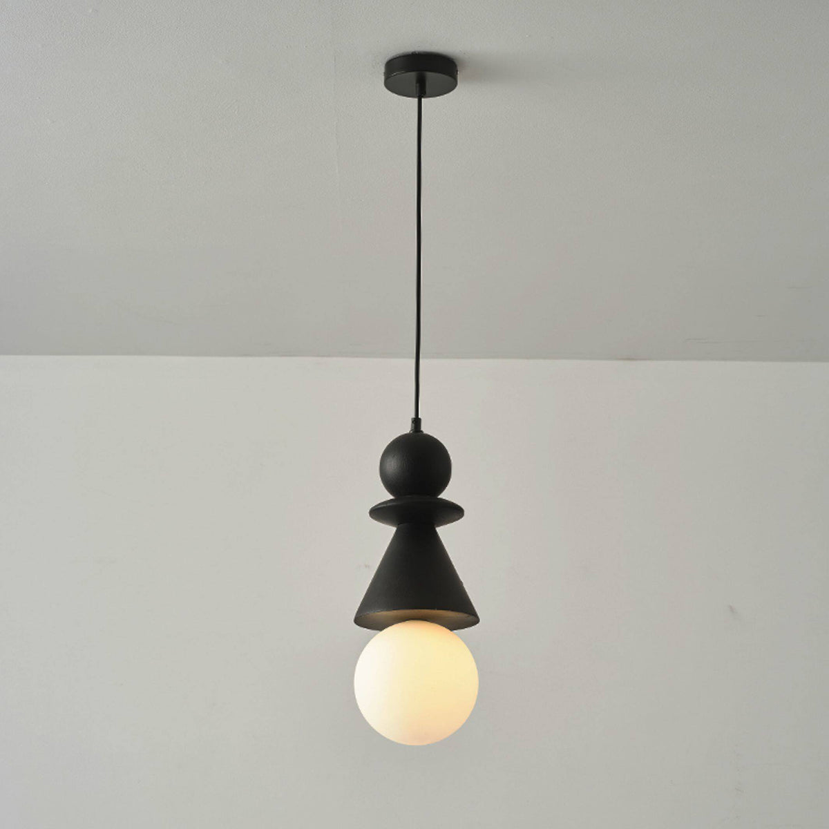 Alderelle Stacked Wood Totem Pendant Light