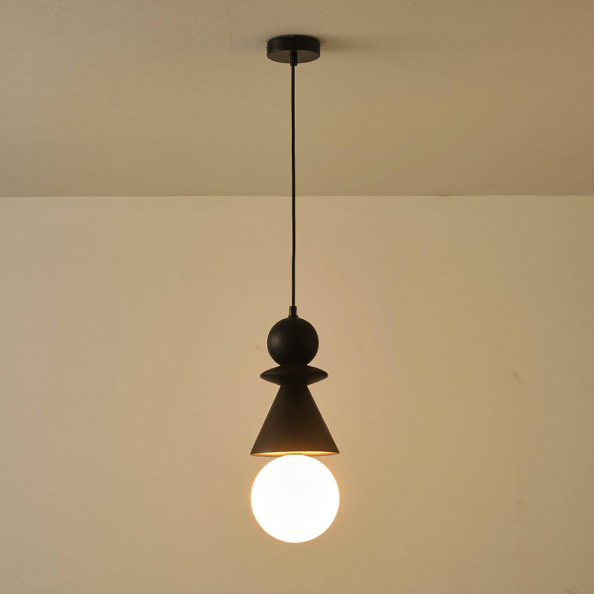 Alderelle Stacked Wood Totem Pendant Light