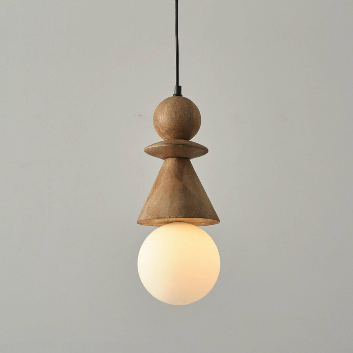 Alderelle Stacked Wood Totem Pendant Light