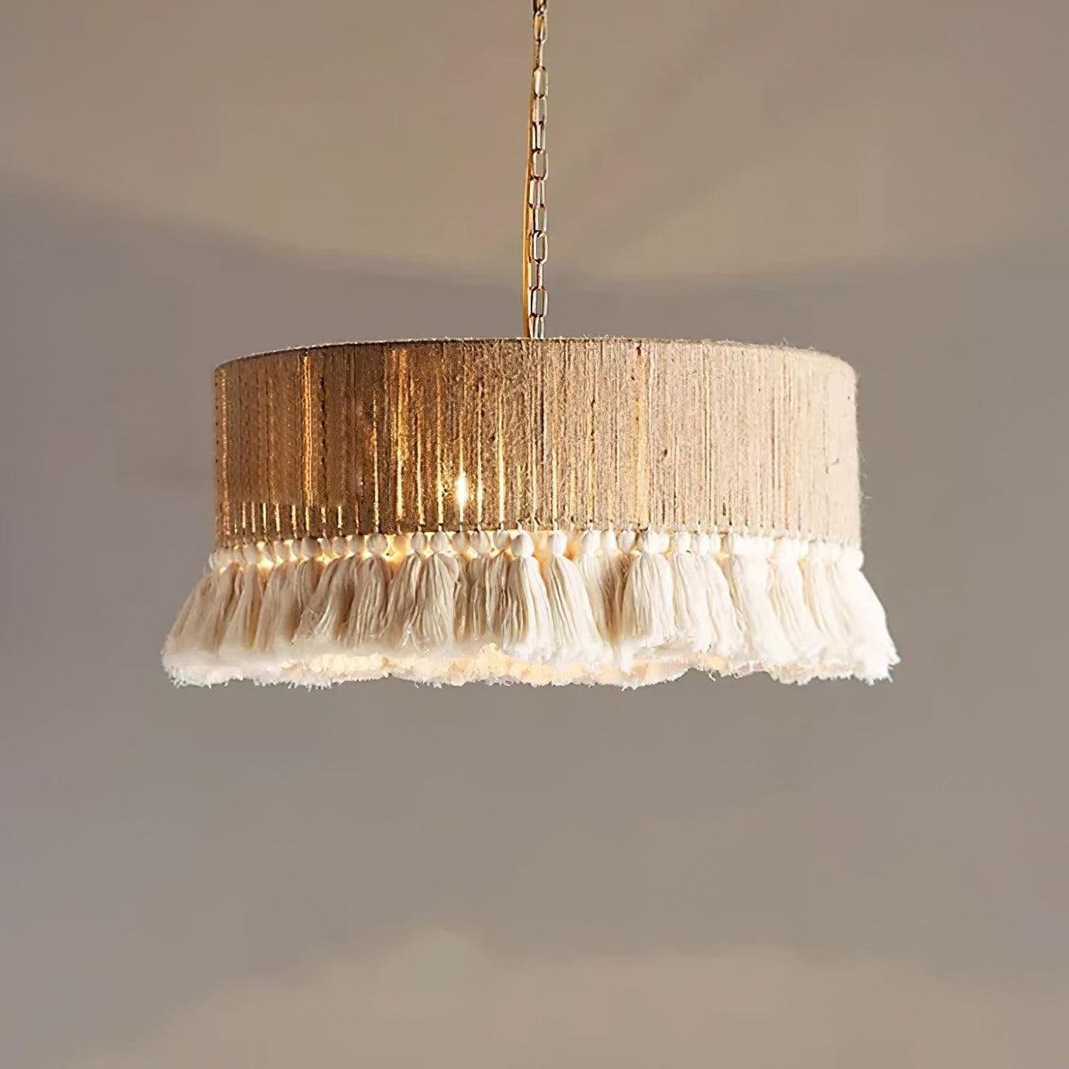 Fioeiella Pendant Lamp Cotton Yarn Ruffled Fringe Handmade