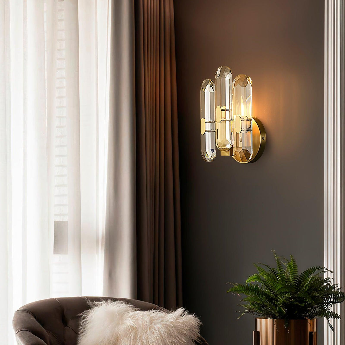 Gevon Postmodern Luxury Crystal Sconce Wall Lamp