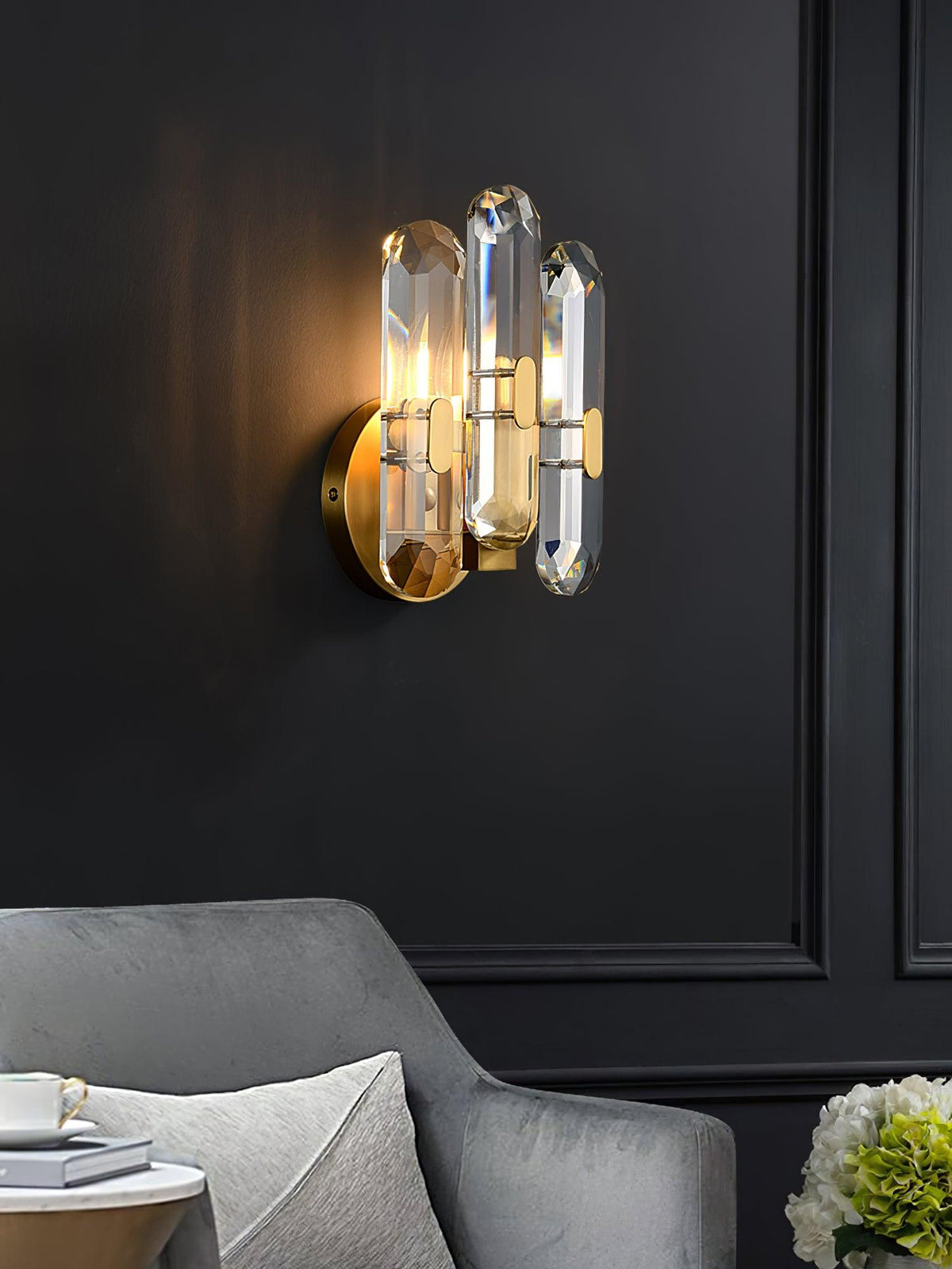 Gevon Postmodern Luxury Crystal Sconce Wall Lamp