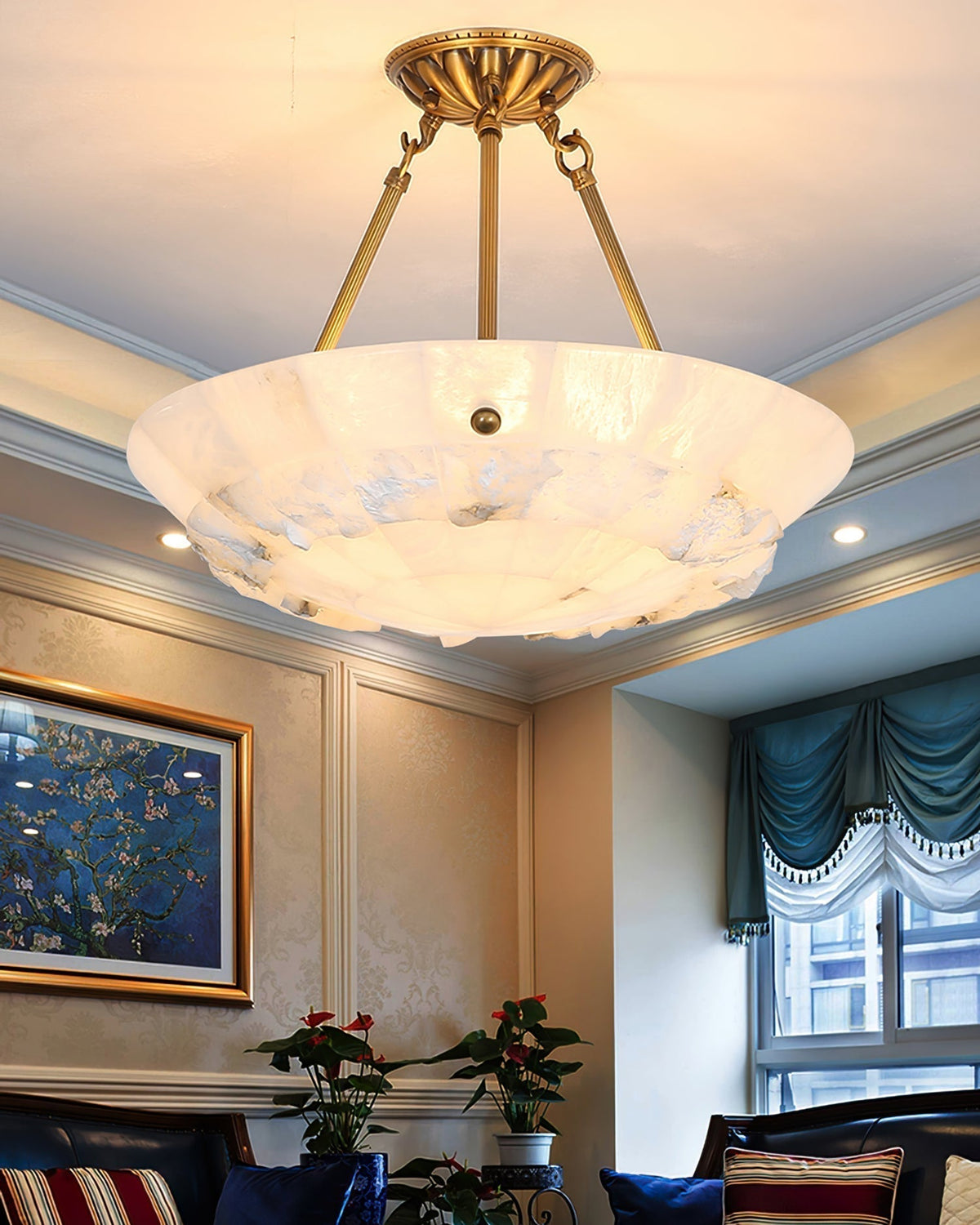 Nomen Bowl Pendant Lamp Alabaster Elegance