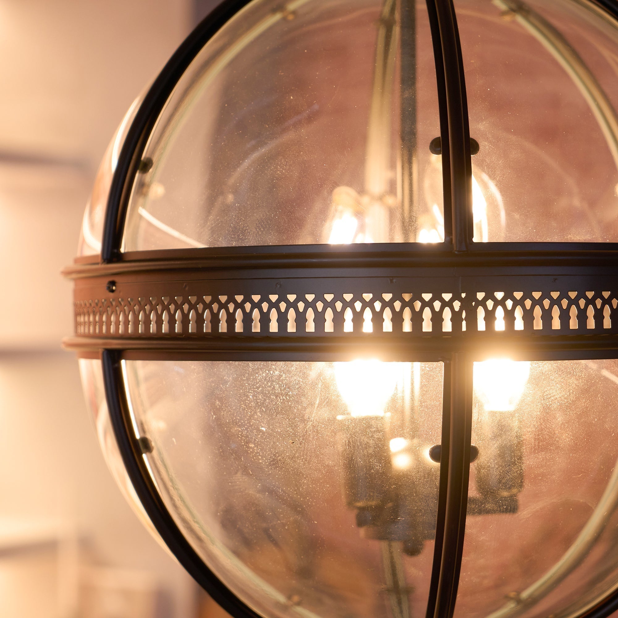 Svelte Vintage Industrial Glass Pendant Light
