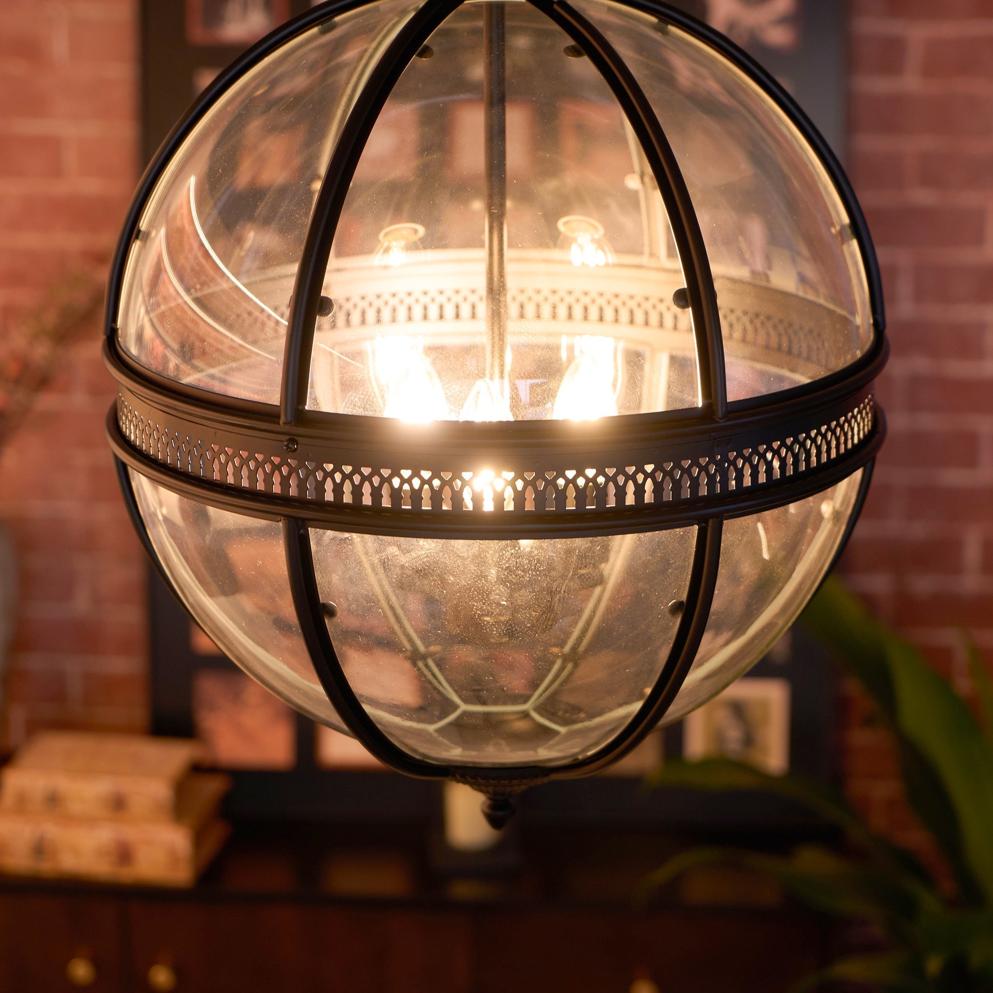 Svelte Vintage Industrial Glass Pendant Light