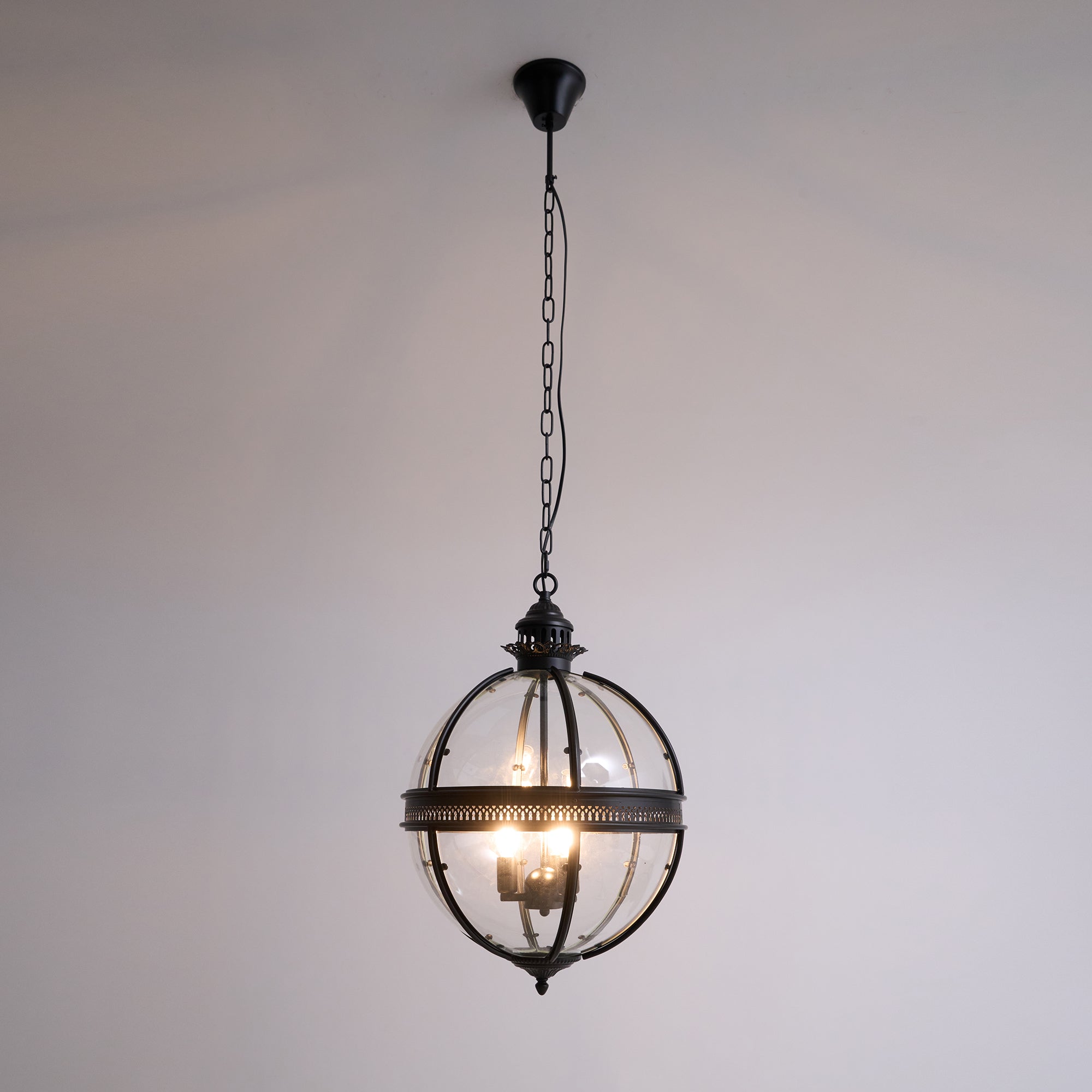 Svelte Vintage Industrial Glass Pendant Light