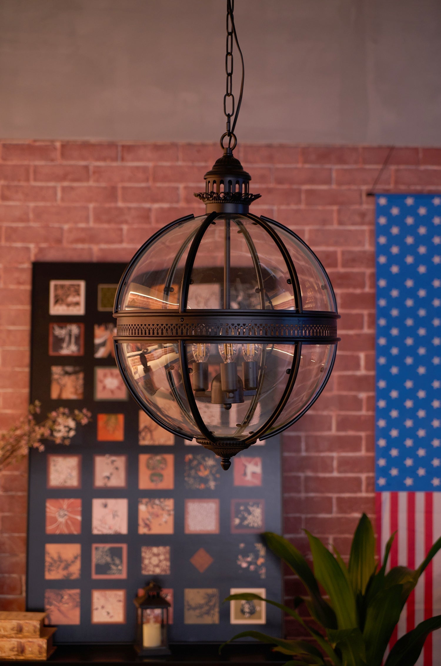 Svelte Vintage Industrial Glass Pendant Light