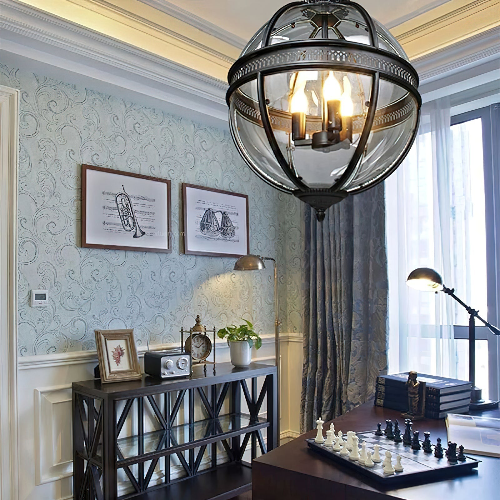 Svelte Vintage Industrial Glass Pendant Light