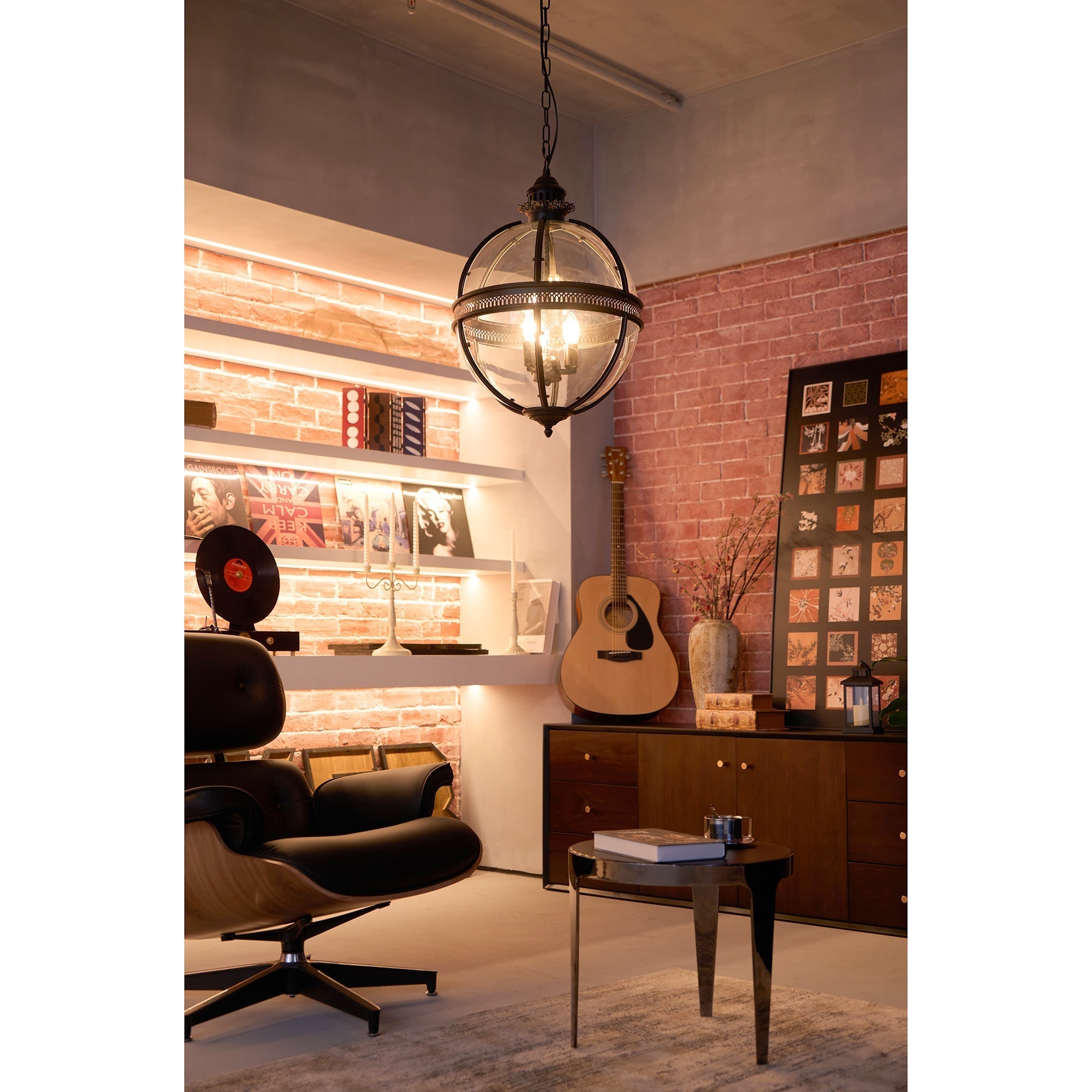 Svelte Vintage Industrial Glass Pendant Light