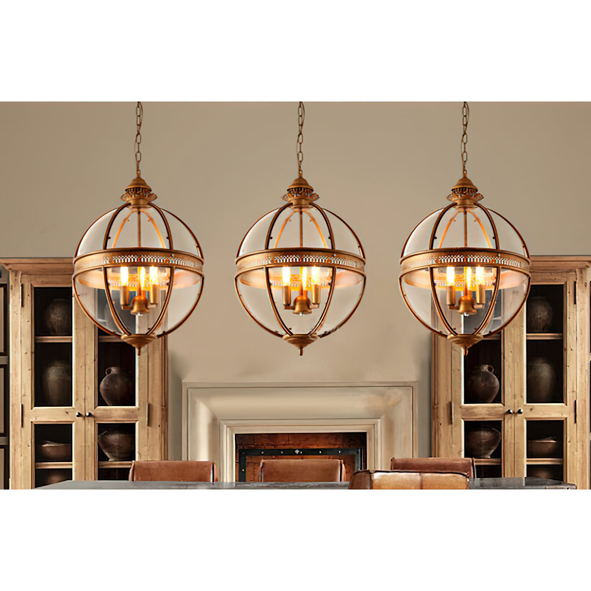 Svelte Vintage Industrial Glass Pendant Light