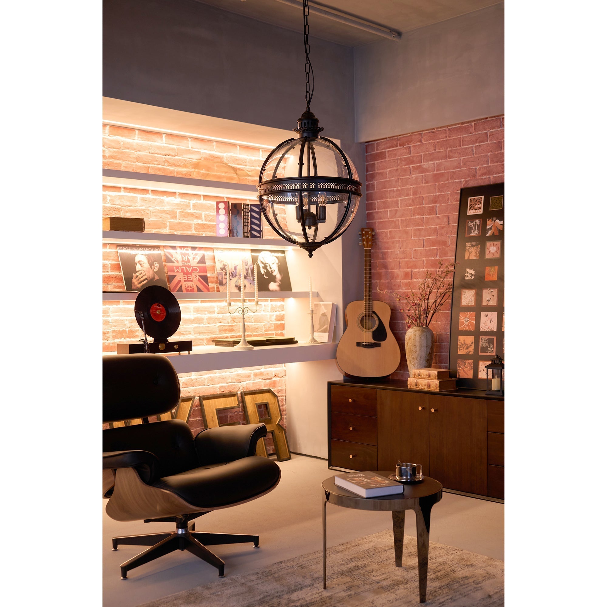 Svelte Vintage Industrial Glass Pendant Light