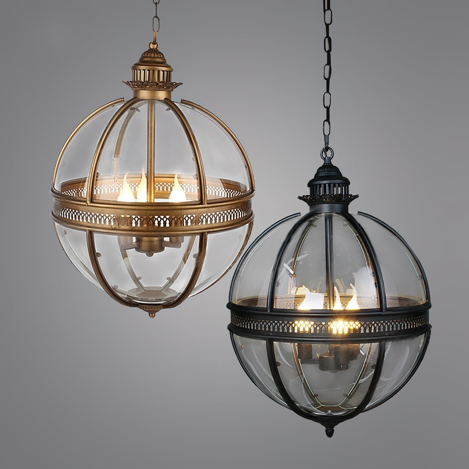 Svelte Vintage Industrial Glass Pendant Light