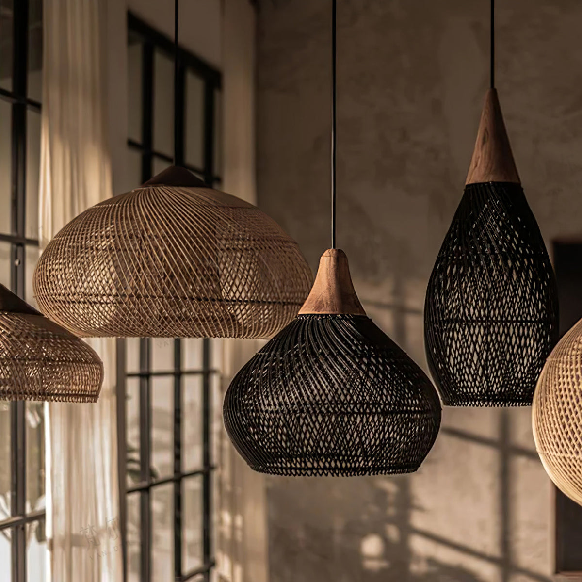 Visopam Braided Rattan Livingroom Pendant Lamp
