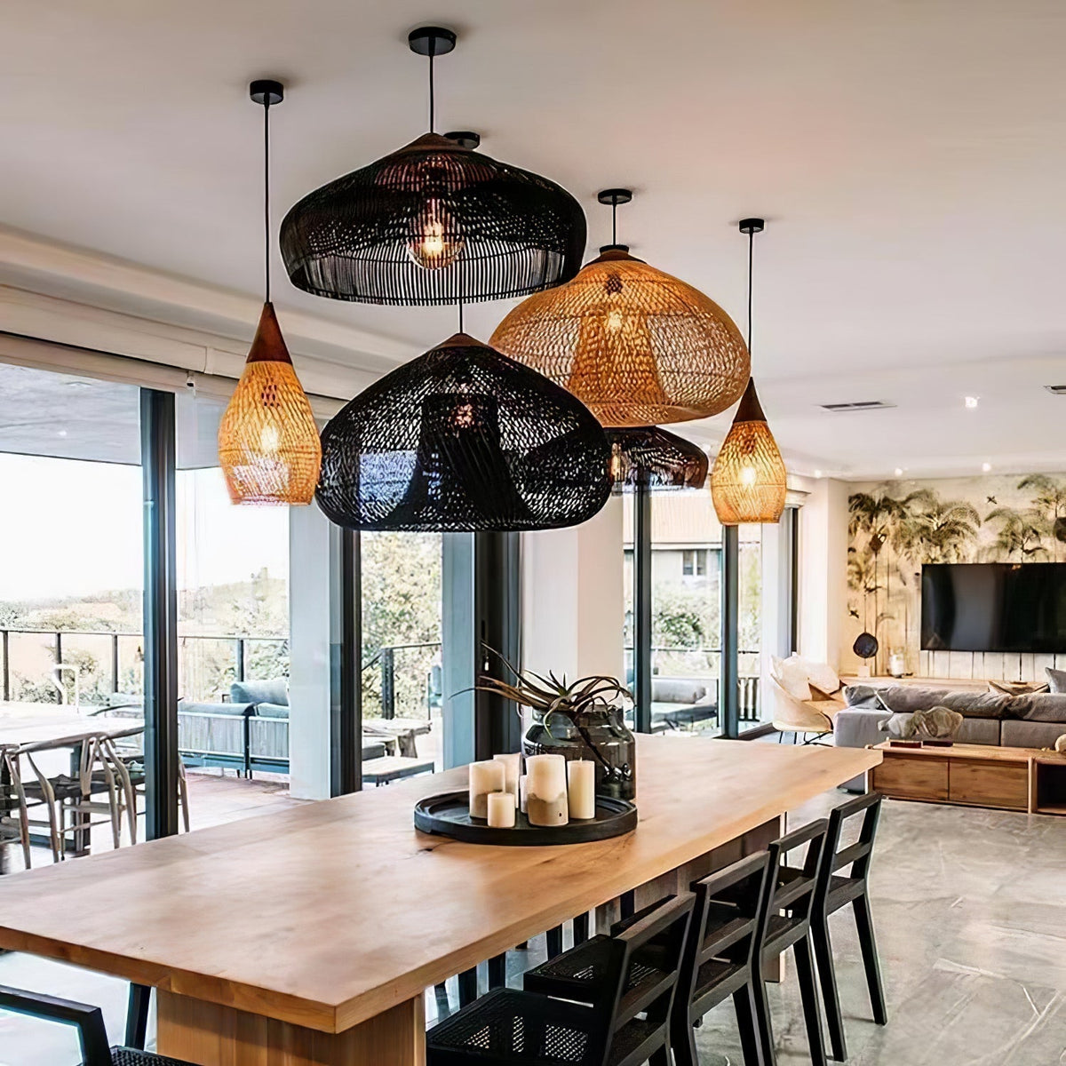 Clairstone Rattan Pendant Light