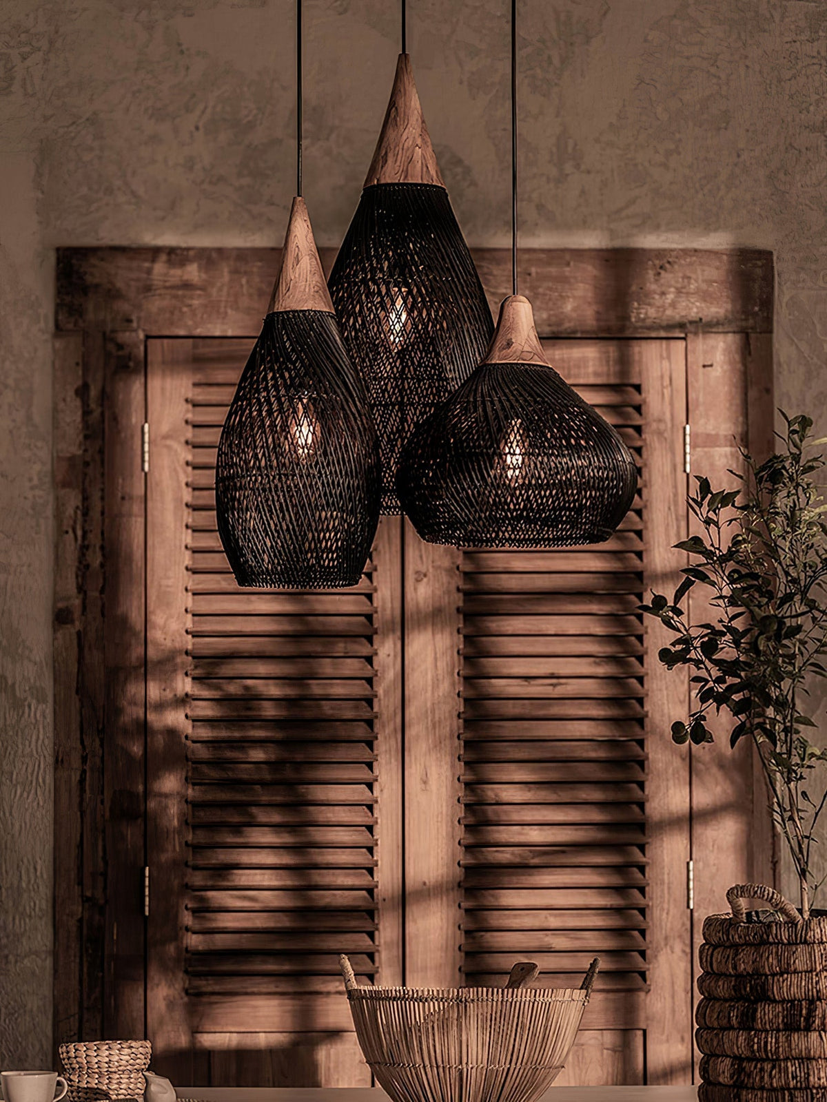 Solavn Rattan Wood Pendant Lamp