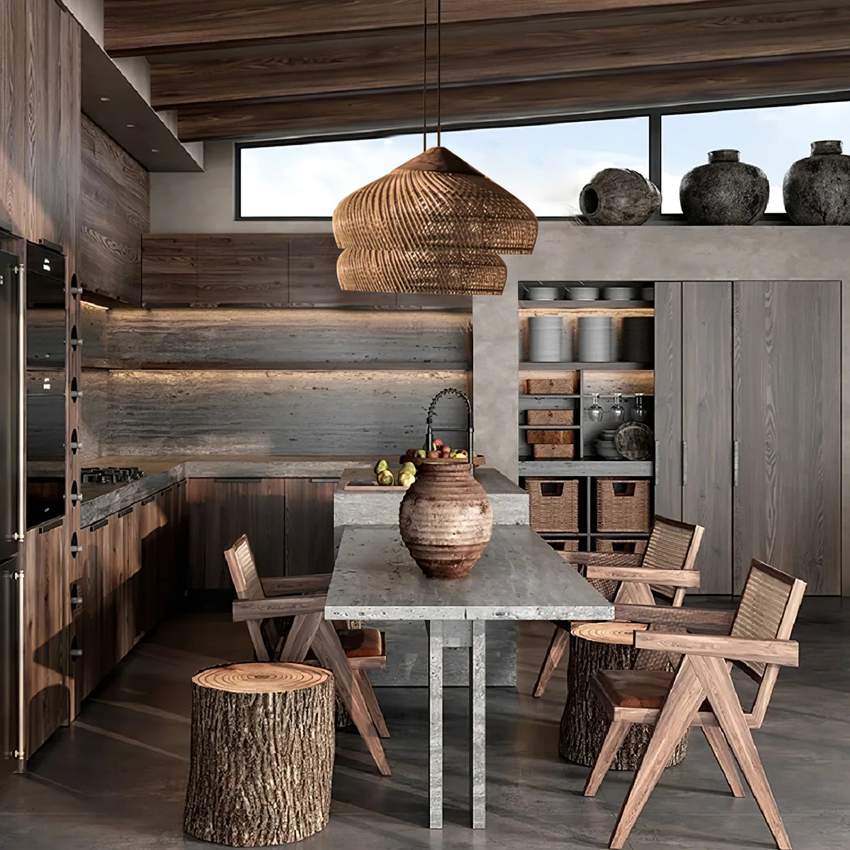 Visopam Braided Rattan Livingroom Pendant Lamp