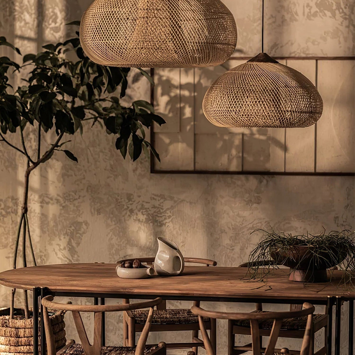 Visopam Braided Rattan Livingroom Pendant Lamp