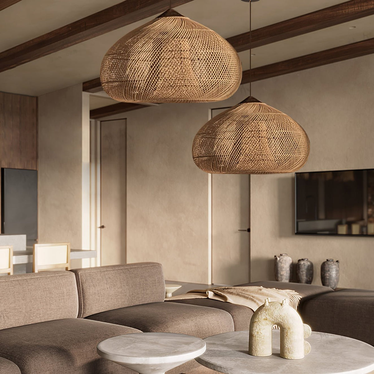Visopam Braided Rattan Livingroom Pendant Lamp