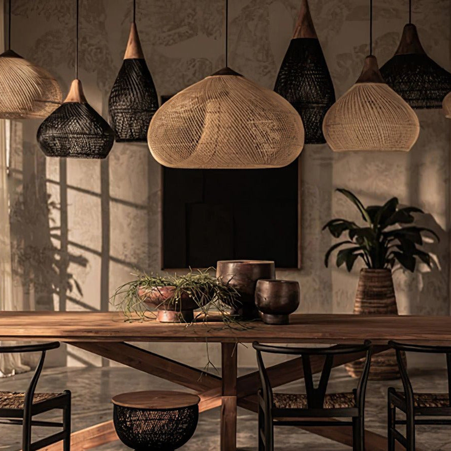Visopam Braided Rattan Livingroom Pendant Lamp