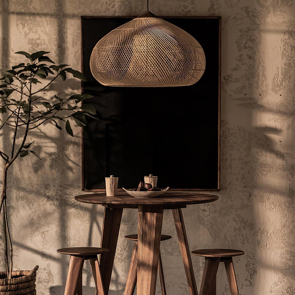 Visopam Braided Rattan Livingroom Pendant Lamp