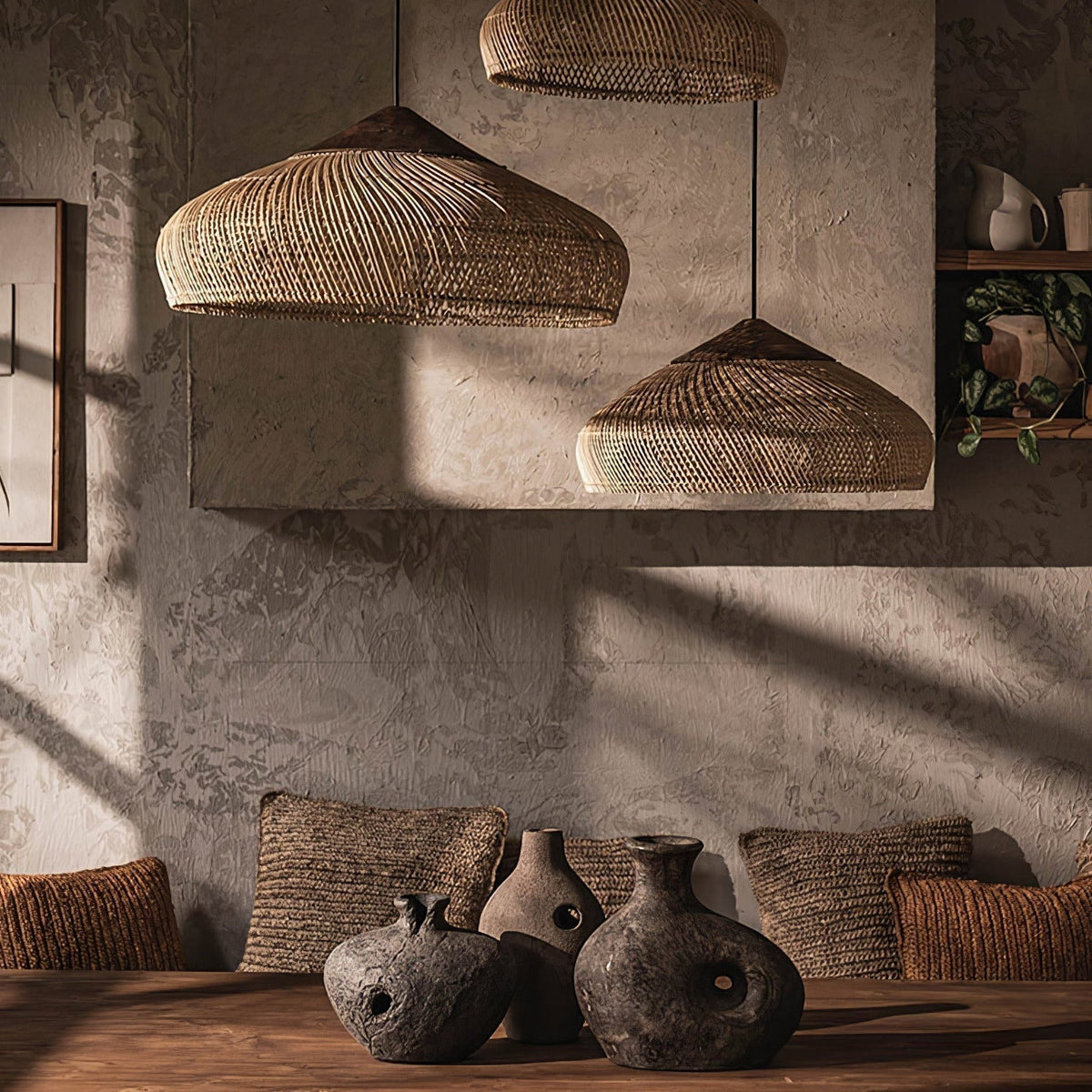 Visopam Braided Rattan Livingroom Pendant Lamp