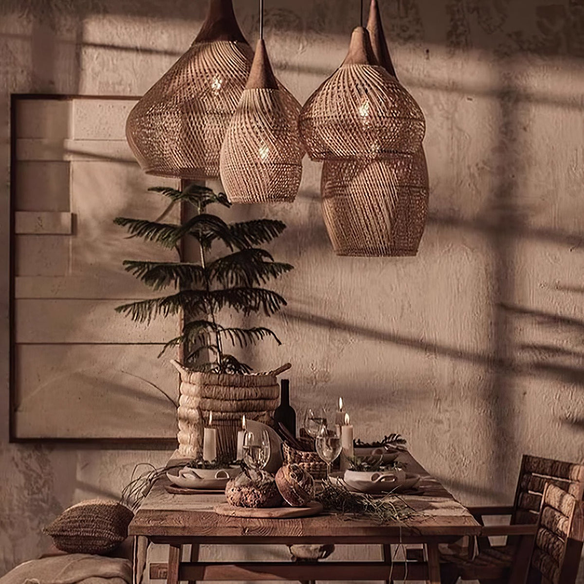 Clairstone Rattan Pendant Light