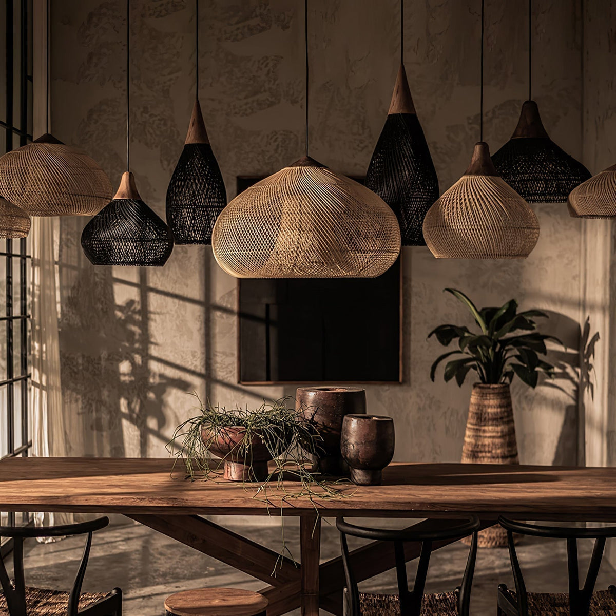 Visopam Braided Rattan Livingroom Pendant Lamp