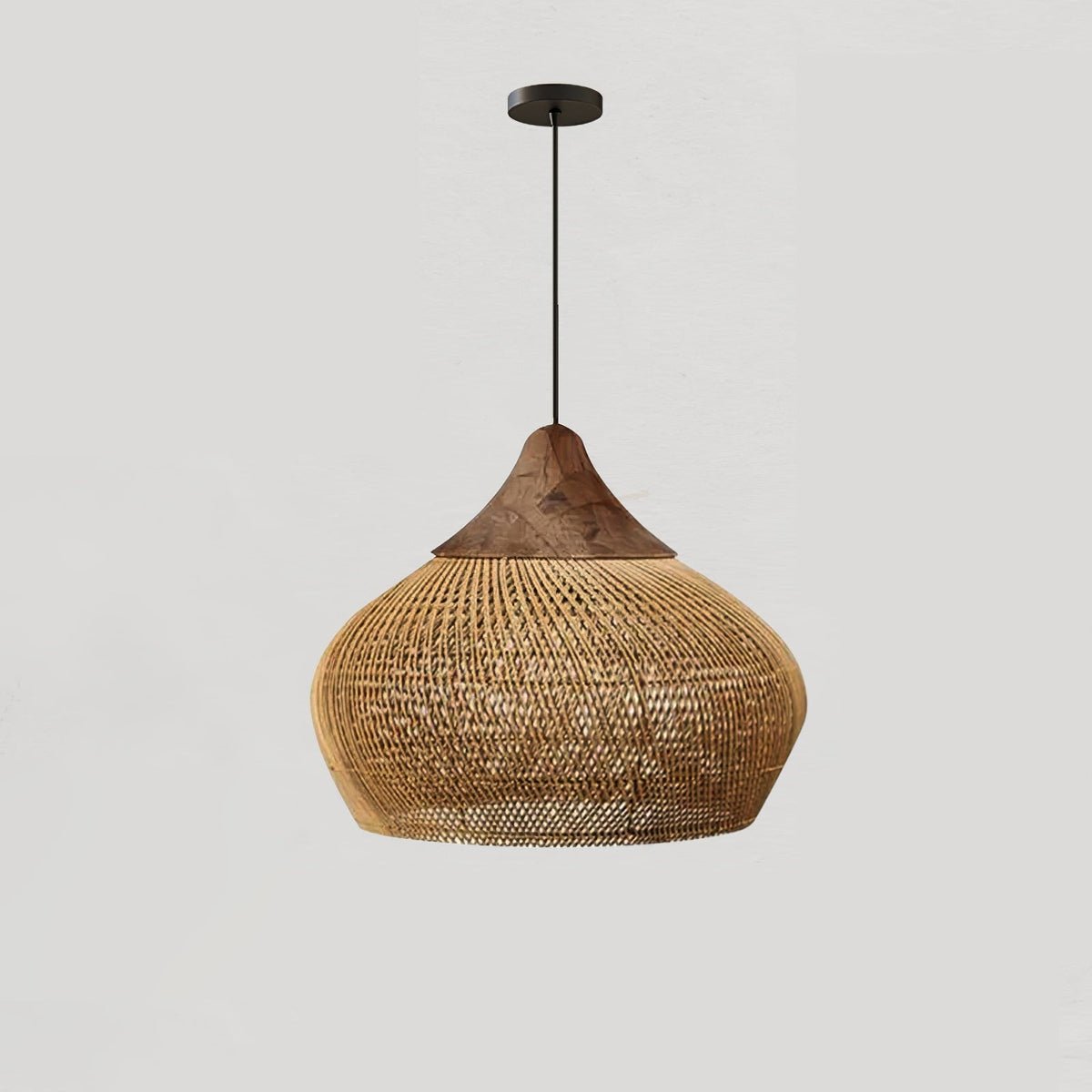 Braided Rattan Swag Pendant Lamp