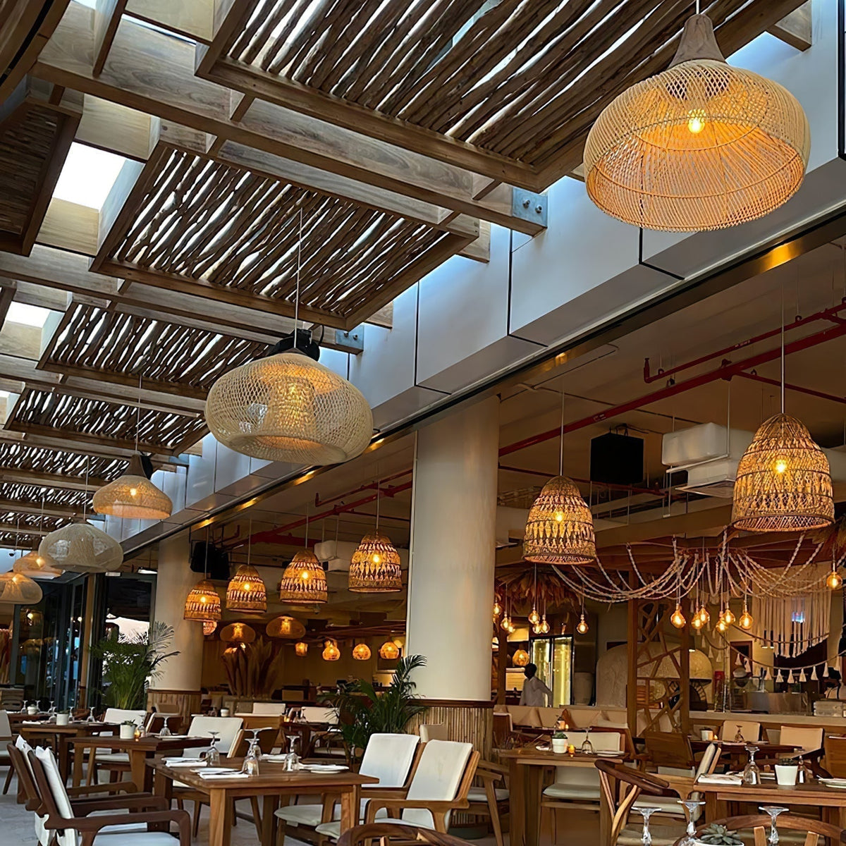 Visopam Braided Rattan Livingroom Pendant Lamp